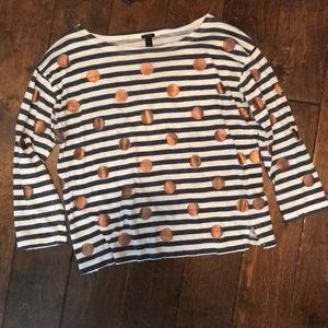 PRICE FIRM | J. CREW | polka dot stripe top